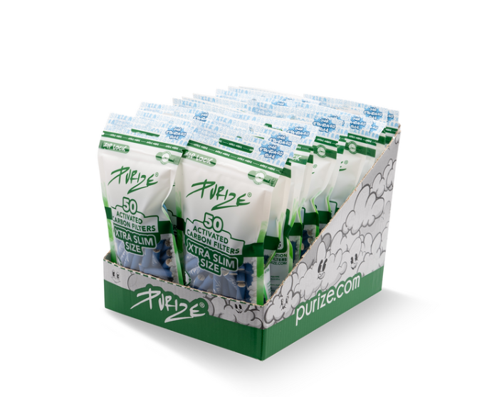 50x PURIZE® XTRA SLIM Size Filters 6mm | Box of 20 Bags