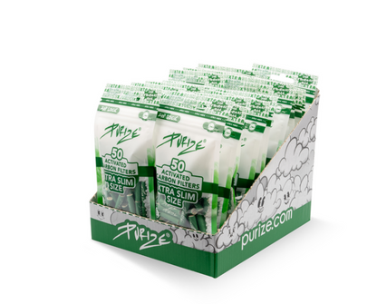 50x PURIZE® XTRA SLIM Size Filters 6mm | Box of 20 Bags