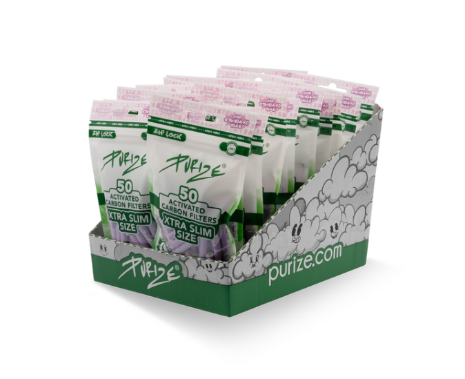50x PURIZE® XTRA SLIM Size Filters 6mm | Box of 20 Bags