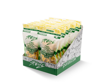 50x PURIZE® XTRA SLIM Size Filters 6mm | Box of 20 Bags