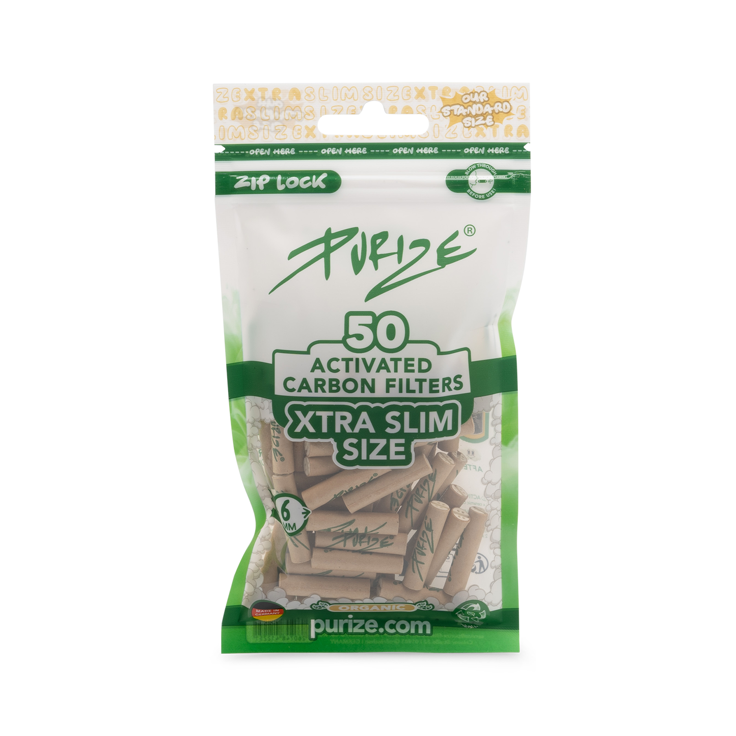 50x PURIZE® XTRA SLIM Size Filters 6mm