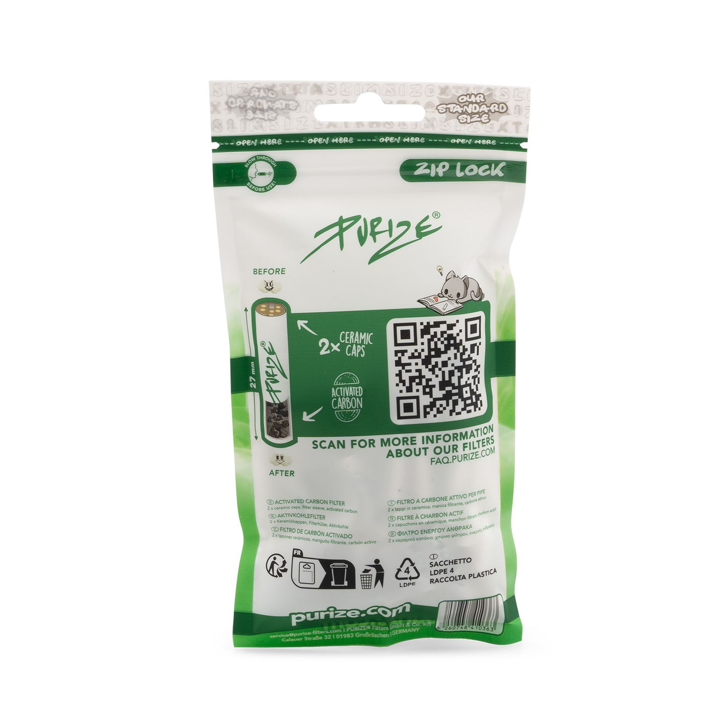 50x PURIZE® XTRA SLIM Size Filters 6mm