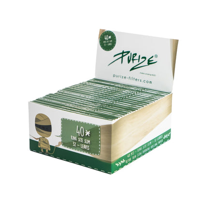 PURIZE® King Size Slim Papers | 32 Papers - Brown Box