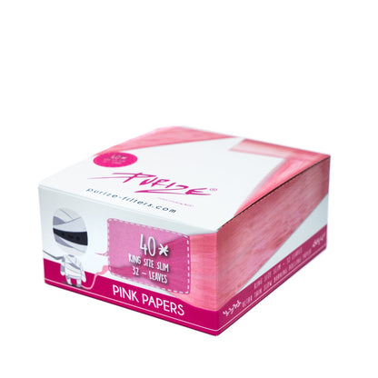 PURIZE® King Size Slim Papers | 32 Papers - Pink Box