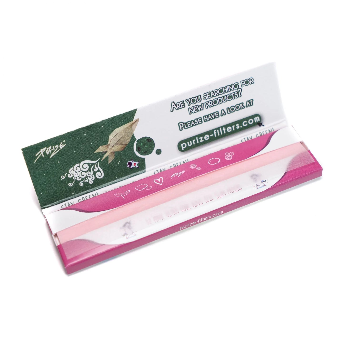 PURIZE® King Size Slim Papers | 32 Papers - Pink Box