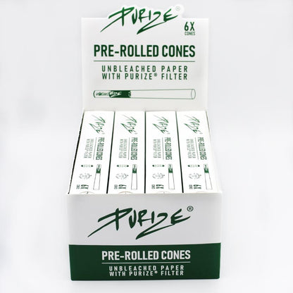 PURIZE® 6 Pre-rolled Cones w/ Carbon Filter | Box (20x 6 cones)