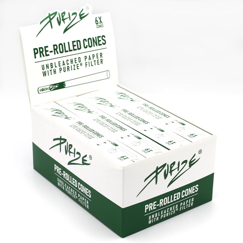 PURIZE® 6 Pre-rolled Cones w/ Carbon Filter | Box (20x 6 cones)