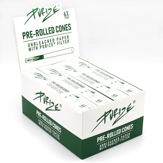 PURIZE® 6 Pre-rolled Cones w/ Carbon Filter | Box (20x 6 cones)