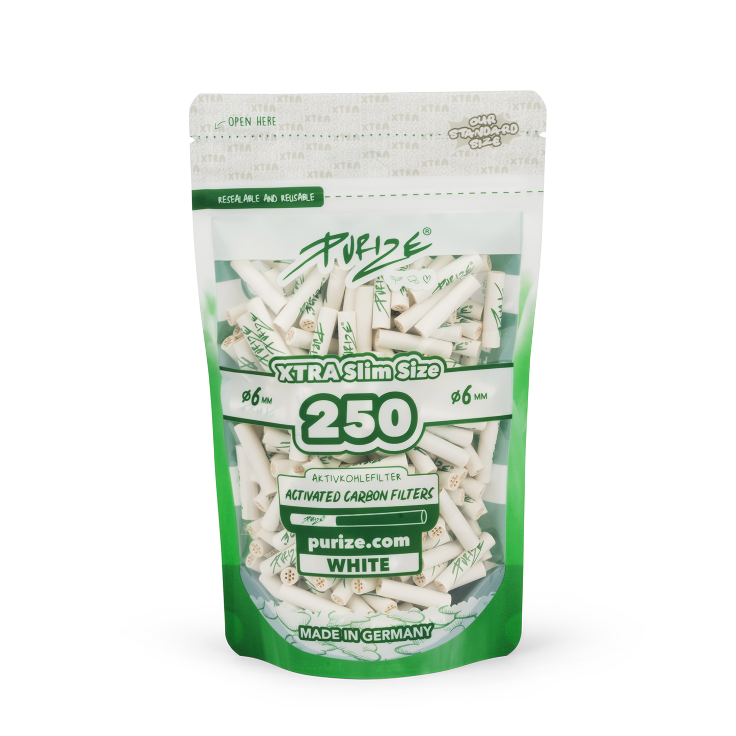 250x PURIZE® XTRA SLIM Size Filters 6mm