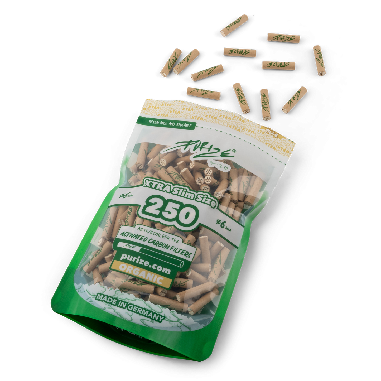 250x PURIZE® XTRA SLIM Size Filters 6mm