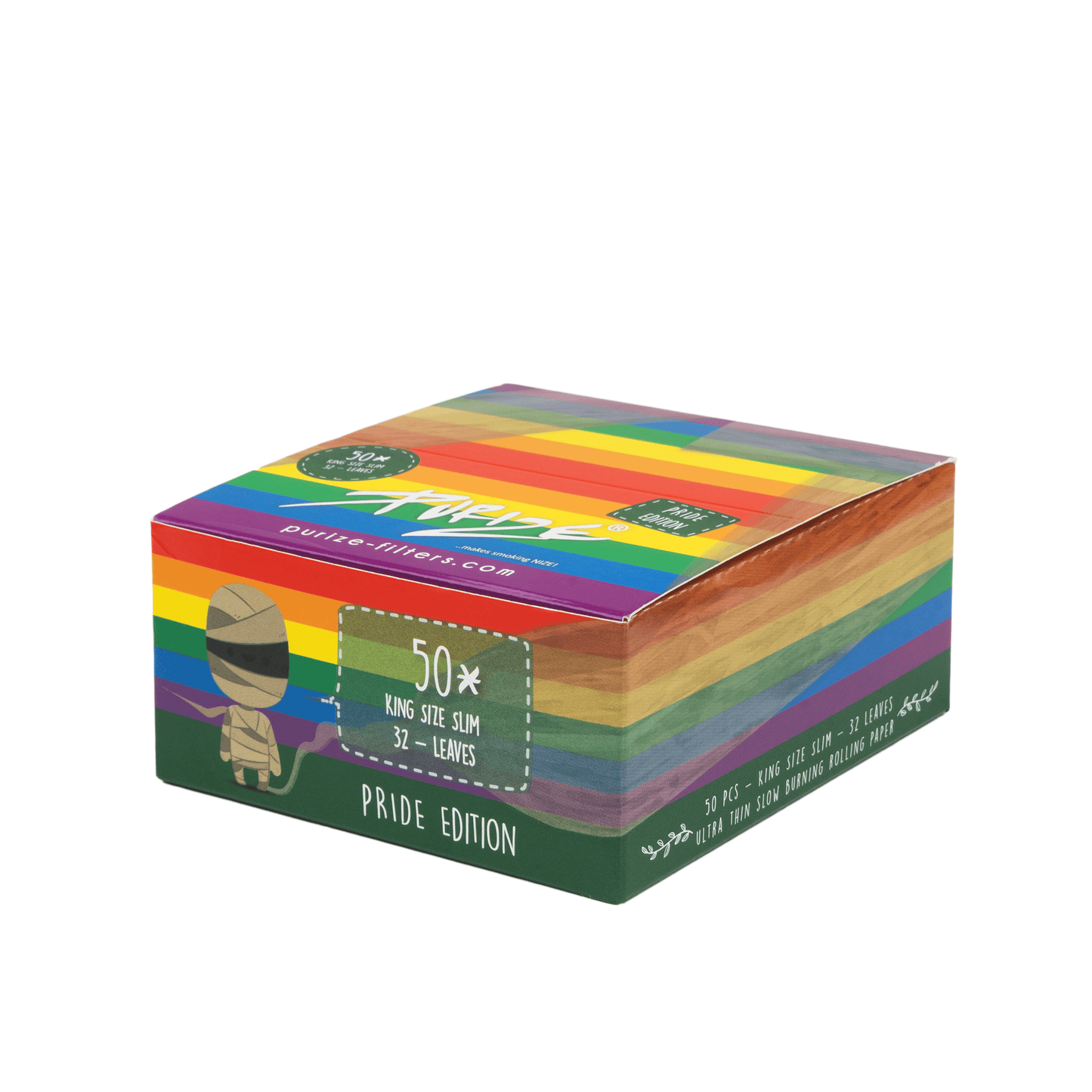 PURIZE® King Size Slim Papers | 32 Papers - Rainbow Box