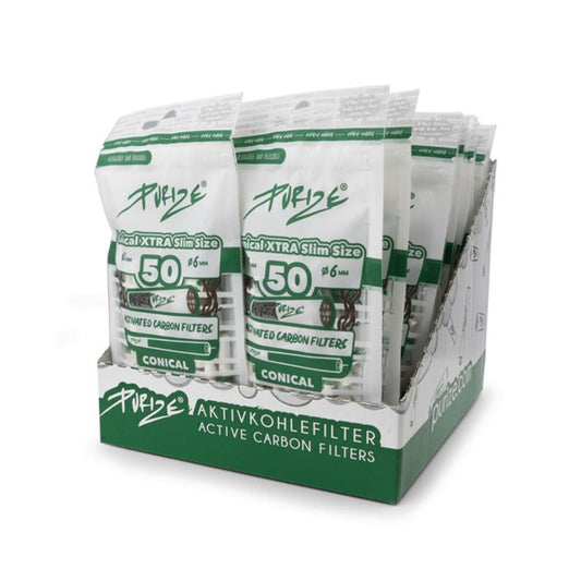 50x PURIZE® SUPER SLIM Size Filters 5mm | Box of 20 Bags