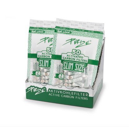 50x PURIZE® SLIM Size Filters 7mm | Box of 10 Bags