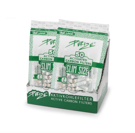 50x PURIZE® SLIM Size Filters 7mm | Box of 10 Bags